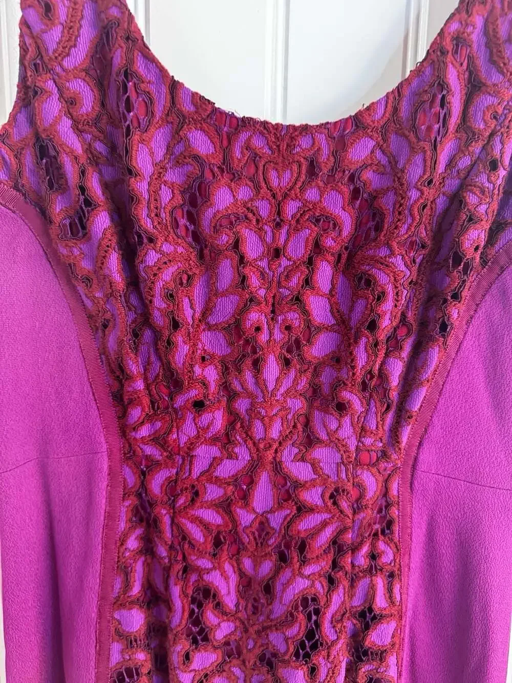 Diane von Furstenberg Geovana Lace Panel Sheath Dress in‎ Amethyst/Onyx